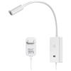 PRINCEWAY Lampada da lettura a LED da parete per comodino, lampada spot bianca dimmerabile a sfioramento per testiera letto con porta USB 5V2A, collo flessibile, 4 livelli di luminosità, illuminazione bianca