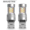 MAXGTRS 2x T20 7443 W21/5W 1157 3157 BAY15D 28SMD 2835 3030 LED bianco ambra doppio colore Switchback LED DRL lampadine indicatori di direzione