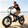 CEAYA Bicicletta Elettrica 48V 15AH con Batteria, E-bike da Città con Pneumatici Fat 20*4.0, Freno a Olio, Doppia Sospensione, Luce Posteriore, Luce Freno, E-bike Pieghevole