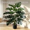 NONE Pianta Artificiale Monstera Deliciosa a 18 Foglie con Vaso Nero, Finta Pianta di Philodendron a Foglia Divisa, Grande Pianta in Vaso Tipo Swiss Cheese per Arredamento Casa, Ufficio e Giardino