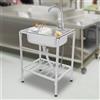 Bymaocar Lavello Autoportante in Acciaio Inossidabile, Mobile Lavello da Cucina W | 360 ° Rubinetto per Acqua Calda e Fredda, W | Capacità di carico di 60 kg per cucina e lavanderia
