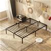 KUTAS Struttura letto in metallo nero 140x200 cm - Robuste doghe in metallo - 9 gambe forate - Facile montaggio - Letto matrimoniale per due persone