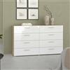 Dmora - Credenza Solene, Buffet da soggiorno, Madia da salotto, Dispensa da cucina, 140x40 h82 cm, Quercia e Bianco lucido