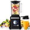 Howork Frullatore Elettrico 1200W Blender Frullatore 1.6L Frullatore Smoothie, 2 Velocità + Funzione Impulso, 6 Lame in Acciaio Inox, Con Tazza e Spazzola da 400ml (Nero)