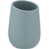 Wenko Bicchiere per spazzolino da denti in Vetroceramica grigio-blu Badi