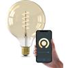 Calex Lampada LED smart Calex, attacco E27, forma G125, luce bianco caldo, Wi-Fi, dimmerabile, colore oro
