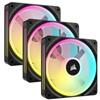 Corsair iCUE LINK QX120 RGB - Ventola per case - con sensore di temperatura - 120 mm - Nero (confezione da 3) - CO-9051002-WW