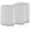 NETGEAR NETGEAR Orbi RBK763S Banda tripla [2.4 GHz/5 GHz/5 GHz] Wi-Fi 6 [802.11ax] Bianco 7 Interno (NETGEAR Orbi RBK763S - Wi-Fi system - [router, 2 extenders] - up to 7,500 sq.ft - mesh 1GbE - Wi-Fi 6 - Tri-Band) RBK763S-100EUS