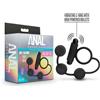 Blush Anal Adventures Platinum Anal Beads with Vibrating C-Ring Black