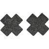 Fever Small Glitter Cross Nipple Pasties Black