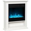 HOMCOM Camino Elettrico 1800W con Fiamme 9 Colori, Telecomando e Timer, Bianco | Aosom Italy