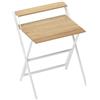 HOMCOM Scrivania Pieghevole Salvaspazio con Mensola 65.5x45 cm, Legno Naturale | Aosom Italy