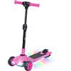 AIYAPLAY Monopattino Elettrico Pieghevole 3 Ruote per Bambini 6+ Anni, 8 km/h, 64x29x83 cm, Rosa | Aosom Italy