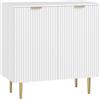 HOMCOM Credenza da Cucina con 2 Ante, Ripiano Regolabile e Piedini Rialzati, 80x40x80 cm, Bianco | Aosom Italy