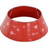 HOMCOM Copertura Base Albero di Natale in Metallo Impermeabile, 66x66x23 cm, Rosso | Aosom Italy