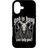 Magliette Con Motivi Satanici, Capra, Ba Custodia per iPhone 17 Dio È Impegnato, Posso Aiutarti? - Emo E Goth