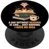 Funny Bookworm Quotes Book Lover DonaOnc Un giorno senza leggere è come un simpatico libro di vampiri magici PopSockets PopGrip Adesivo