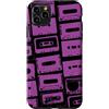 Vintage Analog Audio Outfits From the 80 Custodia per iPhone 11 Pro Max Mixtapes - Nastri musicali, motivo musicale, colore: viola