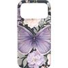 Graziosi disegni floreali Custodia per iPhone 17 Pro Max Giardino Fiorito Con Farfalla Viola