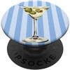 BECCA Cocktail Aesthetic Designs Martini classico con motivo a righe blu olive PopSockets PopGrip Adesivo