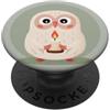 Cocoa Season Press Gufo rosa che tiene una candela per gli amanti del Natale, gli appassionati delle vacanze PopSockets PopGrip Adesivo