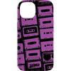 Vintage Analog Audio Outfits From the 80 Custodia per iPhone 14 Mixtapes - Nastri musicali, motivo musicale, colore: viola