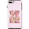 Pink Baseball Club Custodia per iPhone 7 Plus/8 Plus Gioca Baseball Rosa Leopard Bow Preppy Palla Sport Girly Mamma