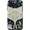 Graziosi disegni floreali di falene Custodia per iPhone 11 Pro Max Luna Moth e Flower Garden Design