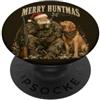 Christmas Season Merry Huntmas Caccia Babbo Natale Cane Cacciatore PopSockets PopGrip Adesivo