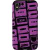 Vintage Analog Audio Outfits From the 80 Custodia per iPhone X/XS Mixtapes - Nastri musicali, motivo musicale, colore: viola