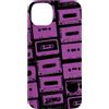 Vintage Analog Audio Outfits From the 80 Custodia per iPhone 14 Plus Mixtapes - Nastri musicali, motivo musicale, colore: viola