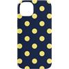 Vintage Polka Dot Pattern Big Dots Custodia per iPhone 14 Plus Blu Navy Burro Giallo Polka Dot Estetica Carino Grandi Pois