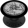 Sicily Heritage & Mythology Graphics For Sicilia Trinacria Medusa Patrimonio Italiano Grafica Vintage PopSockets PopGrip Adesivo
