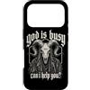 Magliette Con Motivi Satanici, Capra, Ba Custodia per iPhone 17 Pro Dio È Impegnato, Posso Aiutarti? - Emo E Goth