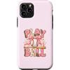 Pink Baseball Club Custodia per iPhone 11 Pro Gioca Baseball Rosa Leopard Bow Preppy Palla Sport Girly Mamma