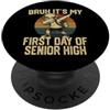 Retro Back To School Humor And Student C Bruh È il mio primo giorno di ritorno a scuola senior PopSockets PopGrip Adesivo