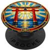 Kyoto Shrine Architecture Designs Mosaico geometrico della bussola giapponese di Torii Gate PopSockets PopGrip Adesivo
