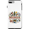 MI Regional Symbols Goods and Apparels t Custodia per iPhone 7 Plus/8 Plus Simboli della fauna selvatica MI