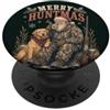 Christmas Season Merry Huntmas Caccia Babbo Natale Cane Cacciatore PopSockets PopGrip Adesivo