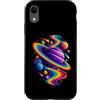 Saturn Ring Planet Celestials Ltd. Custodia per iPhone XR Illustrazione colorata dello spazio del pianeta di Saturno, anelli di Saturno