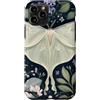 Graziosi disegni floreali di falene Custodia per iPhone 11 Pro Luna Moth e Flower Garden Design
