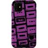 Vintage Analog Audio Outfits From the 80 Custodia per iPhone 11 Mixtapes - Nastri musicali, motivo musicale, colore: viola
