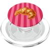 BECCA Parisian Food Designs Croissant a righe rosa con motivo panetteria francese PopSockets PopGrip per MagSafe