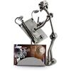 Steelman24 I Omini di Viti Architetto con Portabiglietti da Visita I Idee Regalo Originale I Soprammobili in Metallo I Modellino