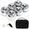 Generic Set di in acciaio con borsa per il trasporto, versatile, per | Palle da bowling in metallo per divertimento in famiglia, picnic all'aperto, bambini, adulti, estate, feste, prato, campeggio