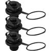 JECOMPRIS 3 Pezzi Valvola a Vite a Spirale di Ricambio 22mm Nera | Plastica Pvc, Struttura senza Base, Ingresso Unidirezionale, per Canoe, Gommoni e Manutenzione Marittima