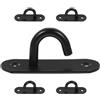SHINEOFI 5 Pezzi Ancoraggio da Parete Nero per Bande di Resistenza in | Supporto Robusto per Montaggio a Soffitto, Hardware Incluso, per Pilates e Fisioterapia Accessori Fitness