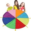 Generisch Paracadute con manici, colore arcobaleno, attività per bambini | Paracadute giocattolo in tessuto resistente, divertente gioco di gruppo per bambini, scuola di sensibilizzazione della