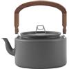 Aundhegrtt Bollitore Leggero LegaAlluminio ManicoInLegno Pieghevole 1,2L | Capacità 1,2 litri, corpo in lega di alluminio leggera, manico in legno per presa comoda, design pieghevole per .