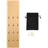 Healvian Legno Massello Porta Freccette 12 Slot da Parete | Montaggio a Parete Fori Preforati e Viti Incluse, Finitura Naturale Dettagli Metallici
